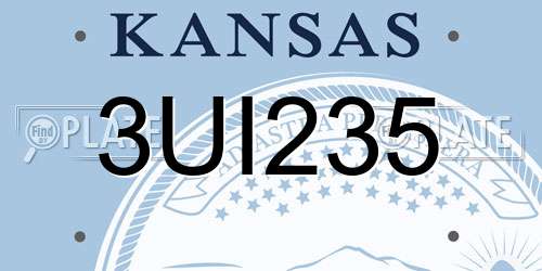 3UI235 Kansas License Plate