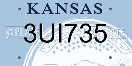 3UI735 Kansas License Plate