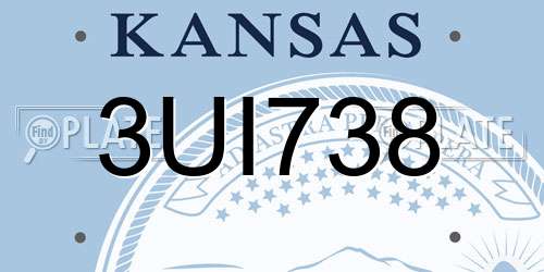 3UI738 Kansas License Plate