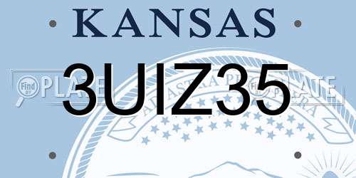 3UIZ35 Kansas License Plate