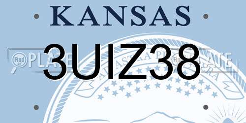 3UIZ38 Kansas License Plate