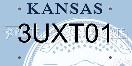 3UXT01 Kansas License Plate