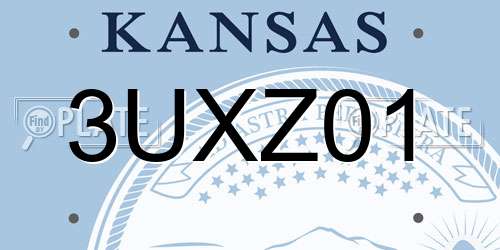 3UXZ01 Kansas License Plate