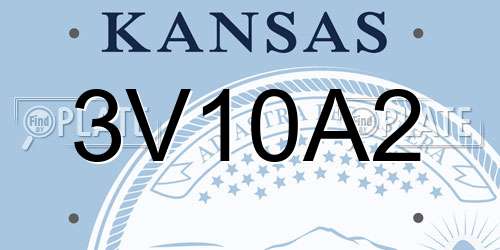 3V10A2 Kansas License Plate