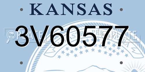 3V60577 Kansas License Plate