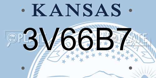 3V66B7 Kansas License Plate