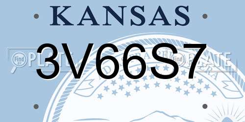 3V66S7 Kansas License Plate