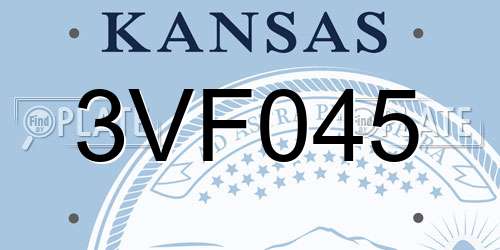 3VF045 Kansas License Plate
