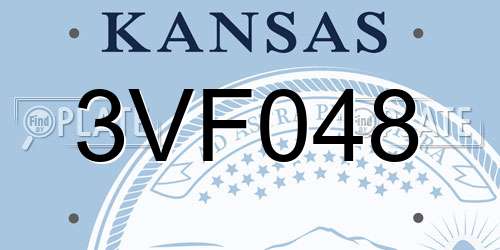 3VF048 Kansas License Plate