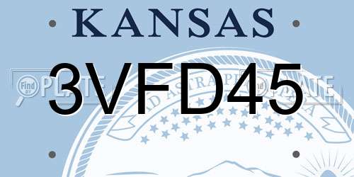 3VFD45 Kansas License Plate