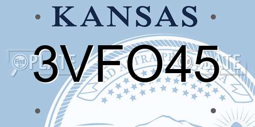 3VFO45 Kansas License Plate