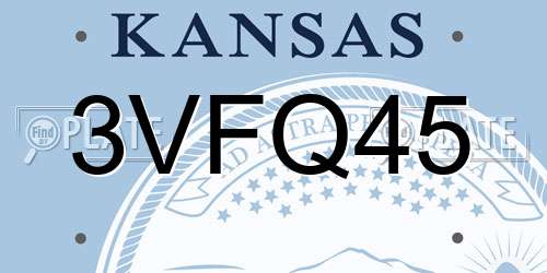 3VFQ45 Kansas License Plate