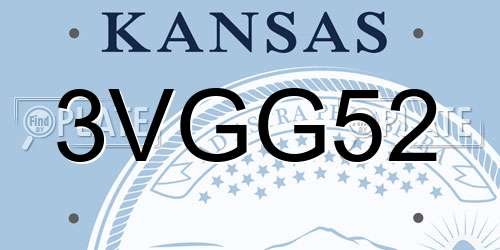 3VGG52 Kansas License Plate