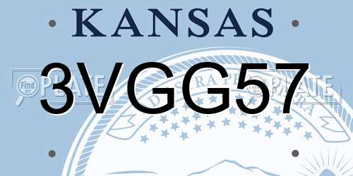 3VGG57 Kansas License Plate