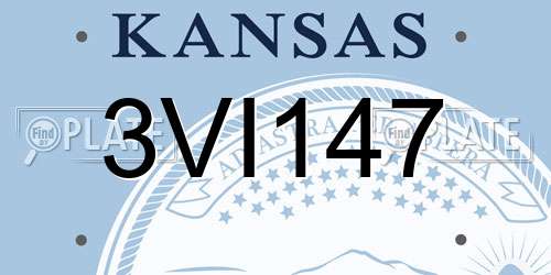3VI147 Kansas License Plate