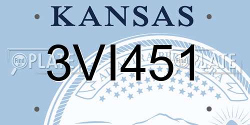 3VI451 Kansas License Plate