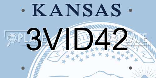 3VID42 Kansas License Plate
