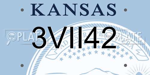 3VII42 Kansas License Plate