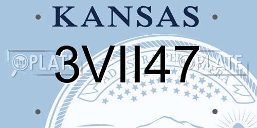 3VII47 Kansas License Plate