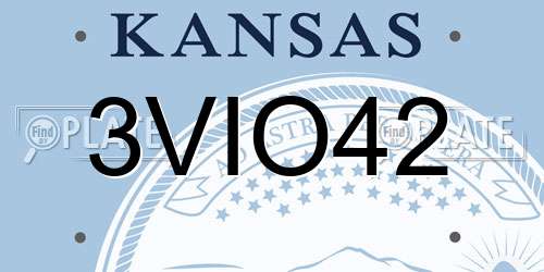 3VIO42 Kansas License Plate