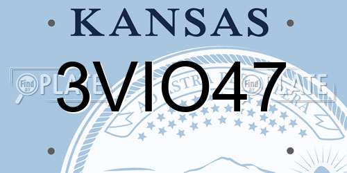 3VIO47 Kansas License Plate