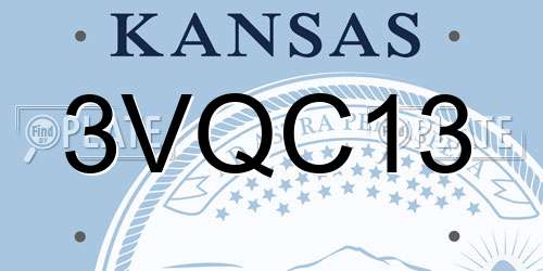 3VQC13 Kansas License Plate