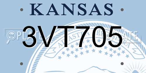 3VT705 Kansas License Plate