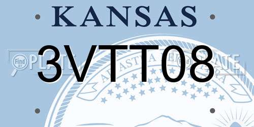 3VTT08 Kansas License Plate