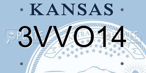 3VVO14 Kansas License Plate