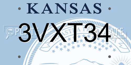 3VXT34 Kansas License Plate
