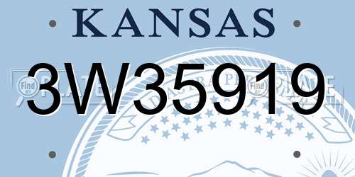 3W35919 Kansas License Plate