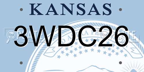 3WDC26 Kansas License Plate