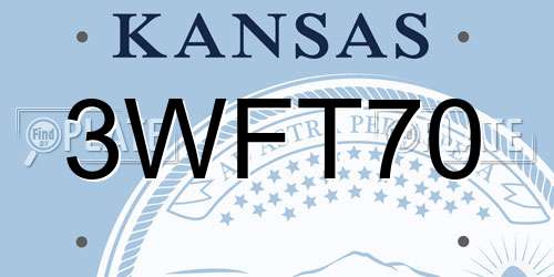 3WFT70 Kansas License Plate