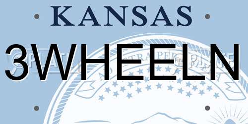 3WHEELN Kansas License Plate