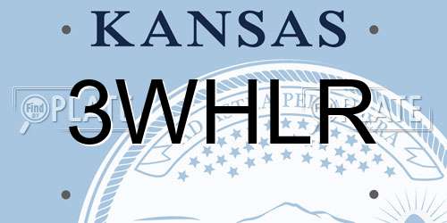 3WHLR Kansas License Plate
