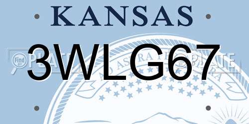3WLG67 Kansas License Plate