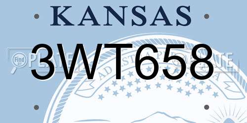 3WT658 Kansas License Plate