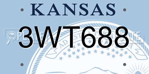 3WT688 Kansas License Plate