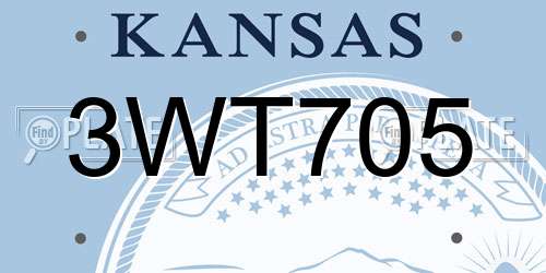 3WT705 Kansas License Plate