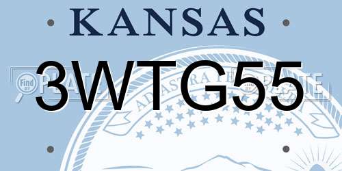 3WTG55 Kansas License Plate