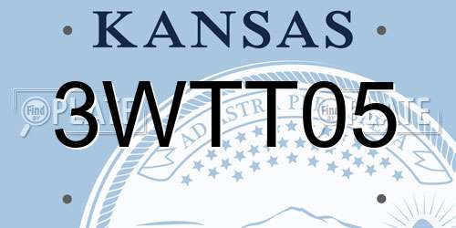 3WTT05 Kansas License Plate
