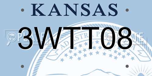 3WTT08 Kansas License Plate