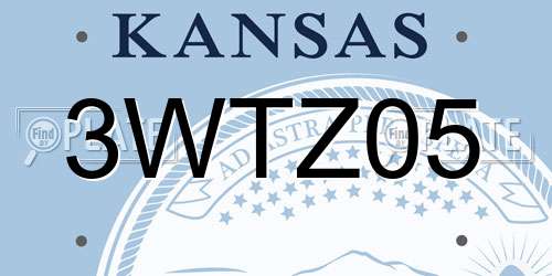 3WTZ05 Kansas License Plate