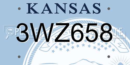 3WZ658 Kansas License Plate