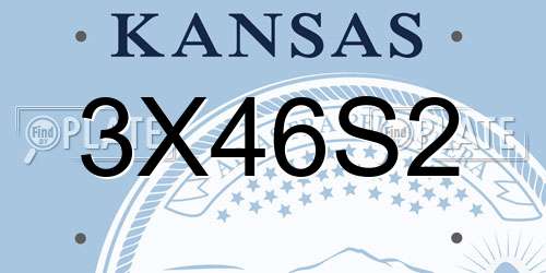 3X46S2 Kansas License Plate
