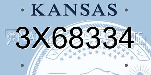 3X68334 Kansas License Plate