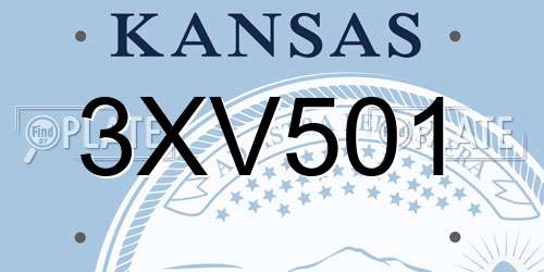 3XV501 Kansas License Plate