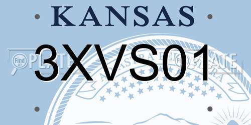 3XVS01 Kansas License Plate