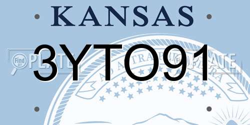 3YTO91 Kansas License Plate