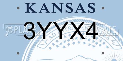 3YYX4 Kansas License Plate